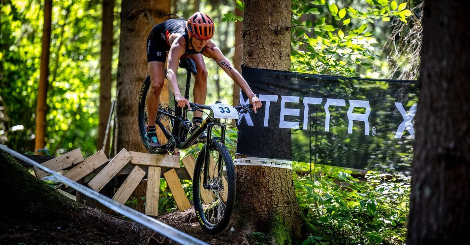 Alizée Paties en Coupe du Monde Xterra avec ses pneus VTT XC Maxxis