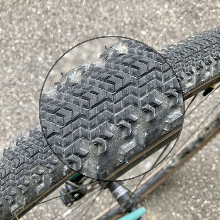 Usure avant pneu gravel 